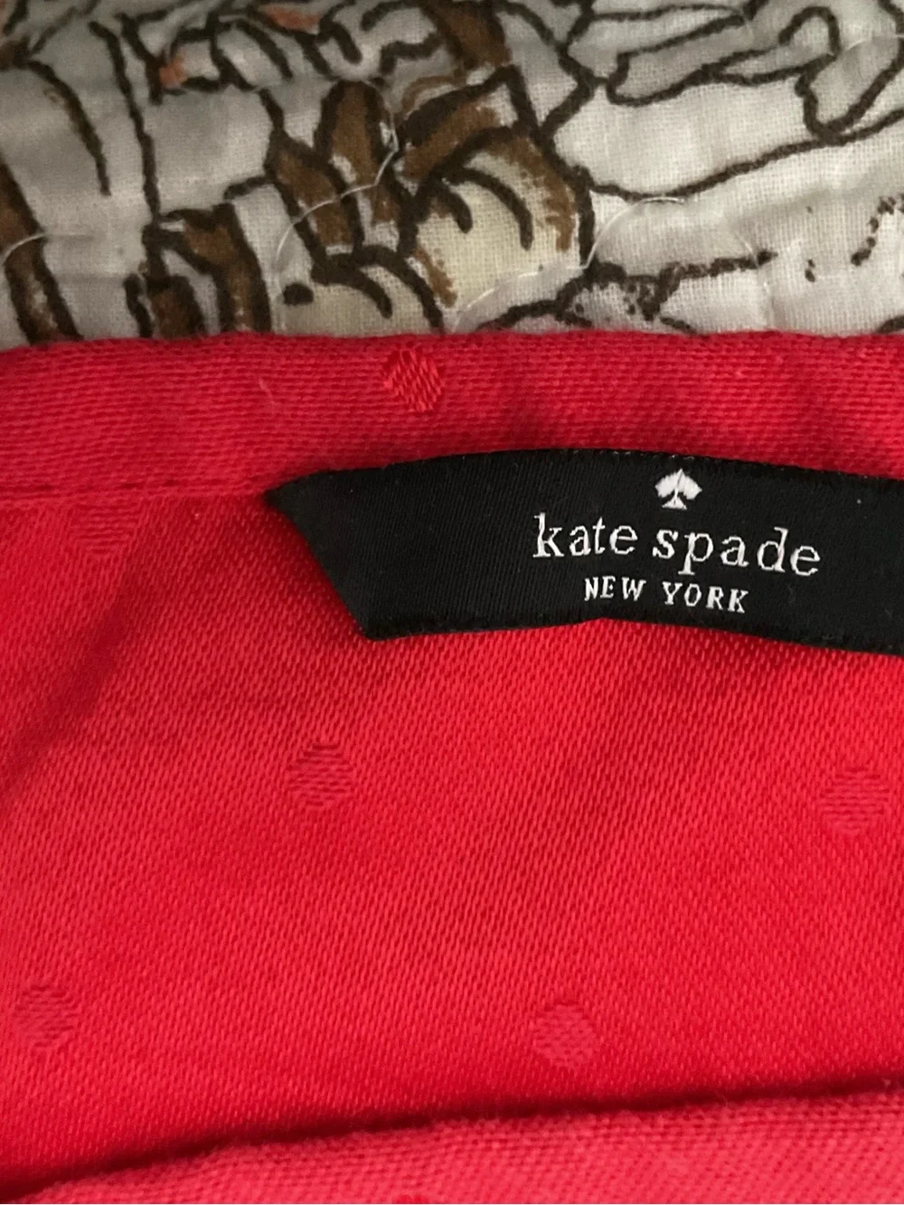 kate spade red tablecloth  with textured dots